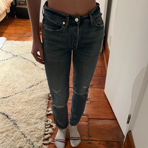 Citizens of Humanity Liya Light Wash High Rise Distressed Denim Jeans - Picture 1 of 7